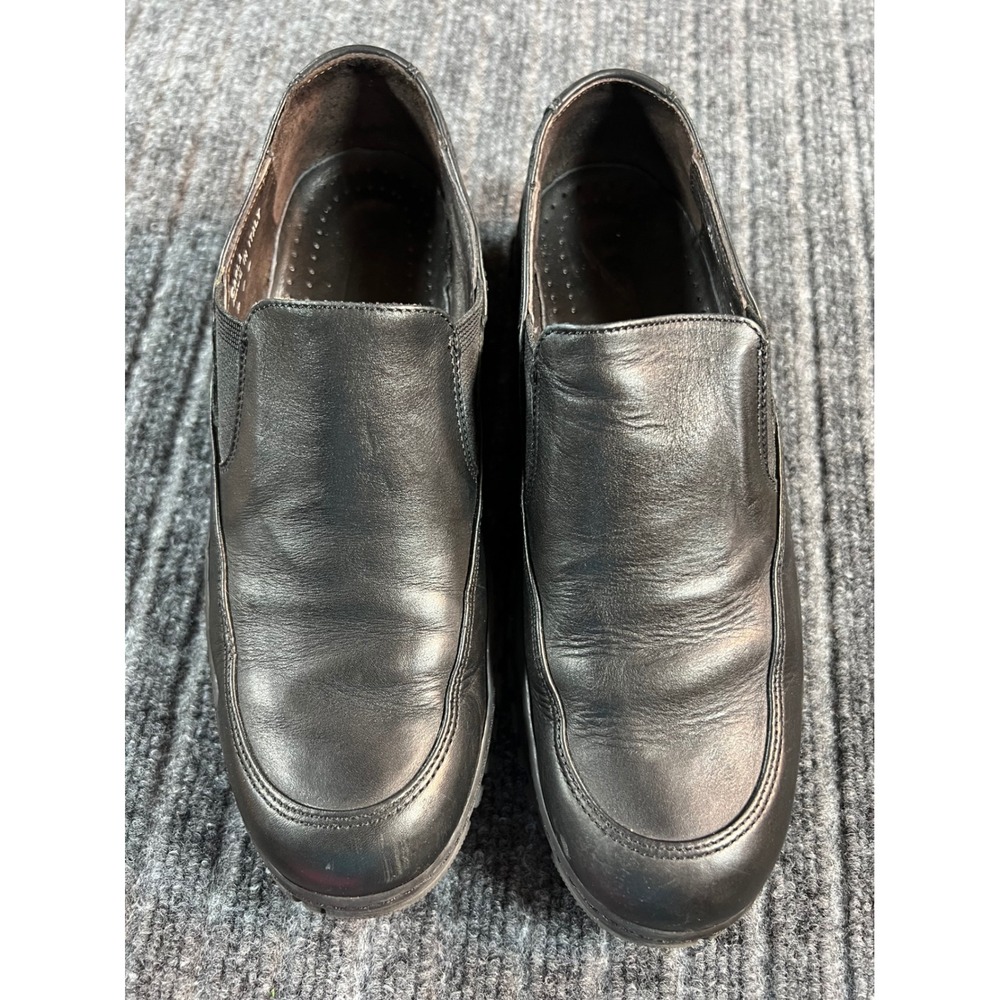 COACH Carla Loafers Women 8 Black Italian Leather Lug Sole Slip On Chunky Shoes